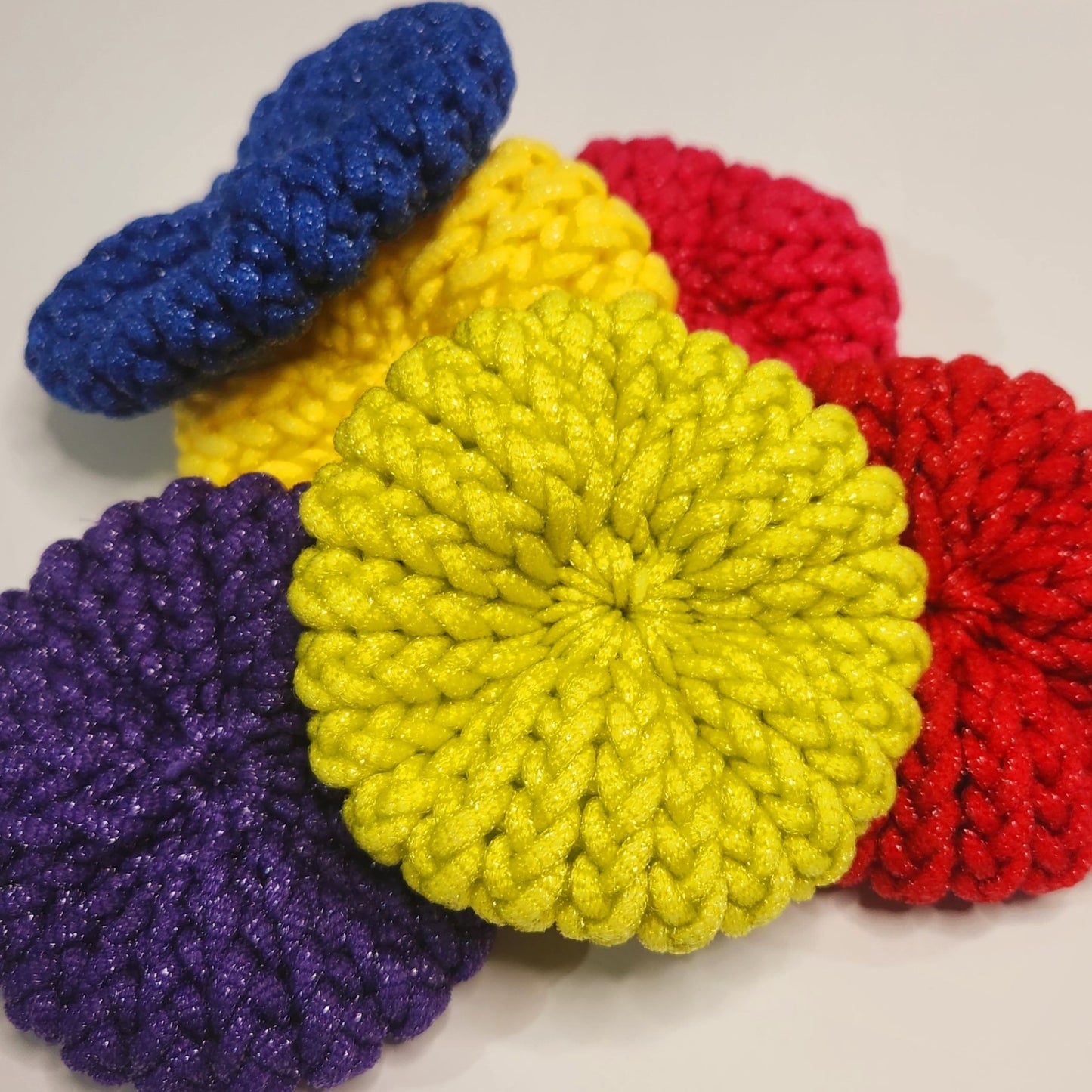 6 4inch scrubbies created by Hummingbird Trove